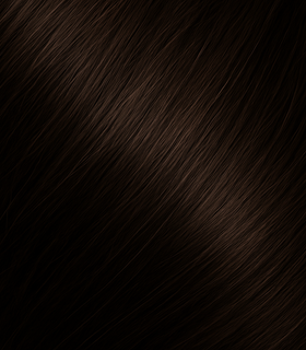 Close-up of dark brown hair showing texture and color match for Hair Genetics Root Cover Up