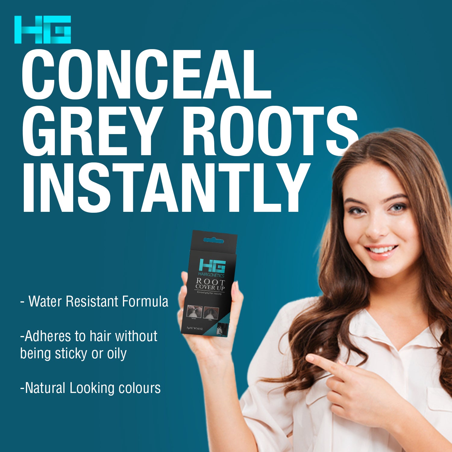 Root Cover Up – Instant Grey Hair Concealer, Compact for All Shades